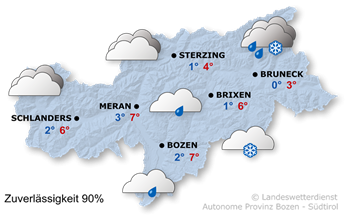 Wetter in Südtirol am 2025-12-17