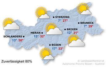 Wetter in Südtirol am 2026-05-30