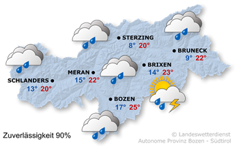 Wetter in Südtirol am 2026-06-02