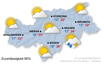 Wetter in Südtirol am 2026-06-22