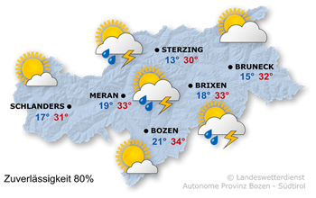 Wetter in Südtirol am 2026-07-28